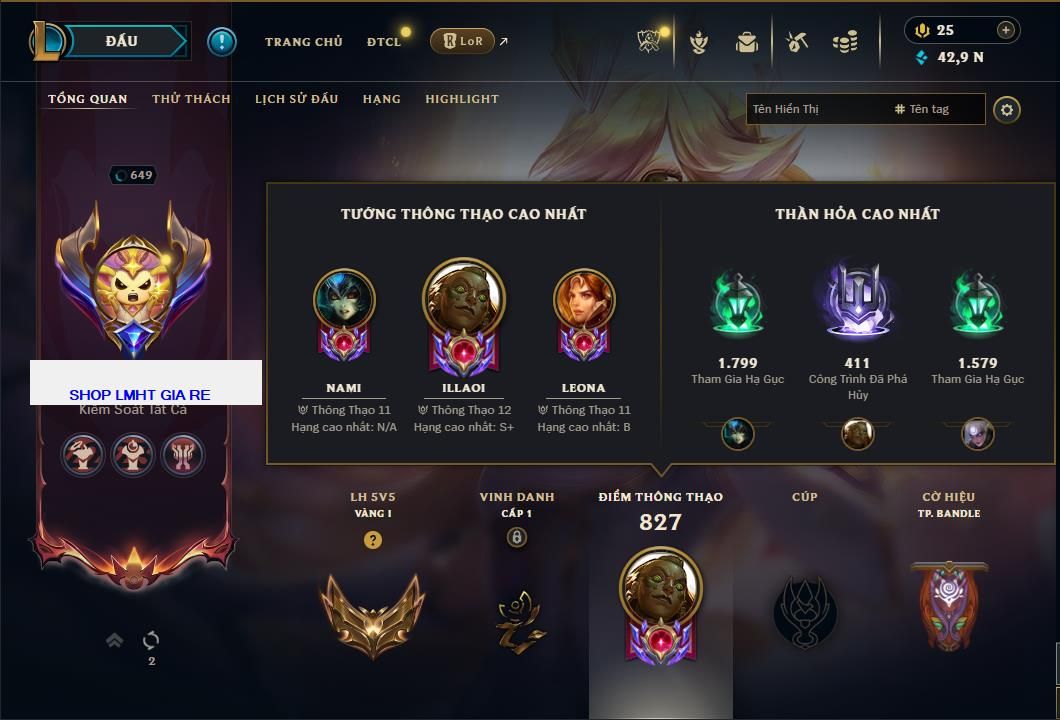 Acc ACC LIÊN MINH HUYỀN THOẠI  số 946