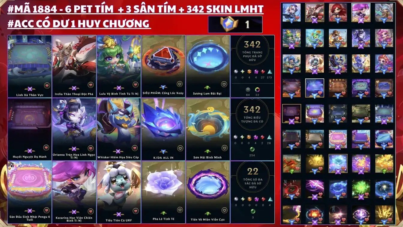 Acc ĐẤU TRƯỜNG CHÂN LÝ - TFT  số 9842